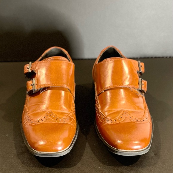 Stacy Adams toddler monk strap dress shoes. Like new, cognac color, size 11.5. - Picture 4 of 4